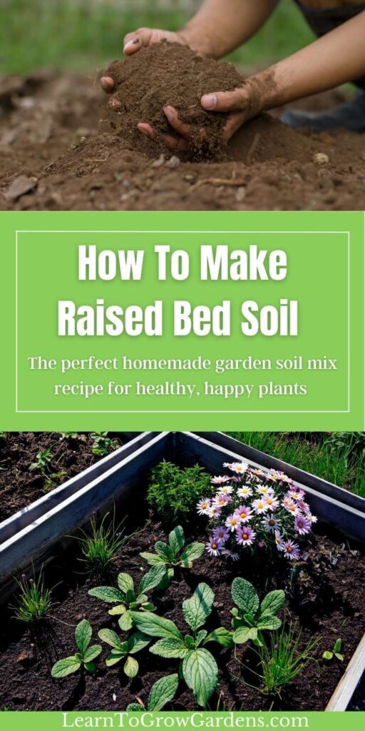 hands holding homemade raised garden bed soil
