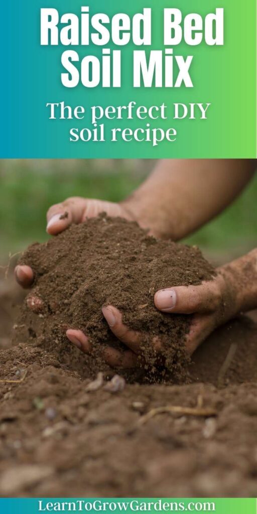 hands holding raised bed soil