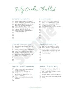 July Garden Guide: Essential Tasks and Free Printable Checklist - Learn ...