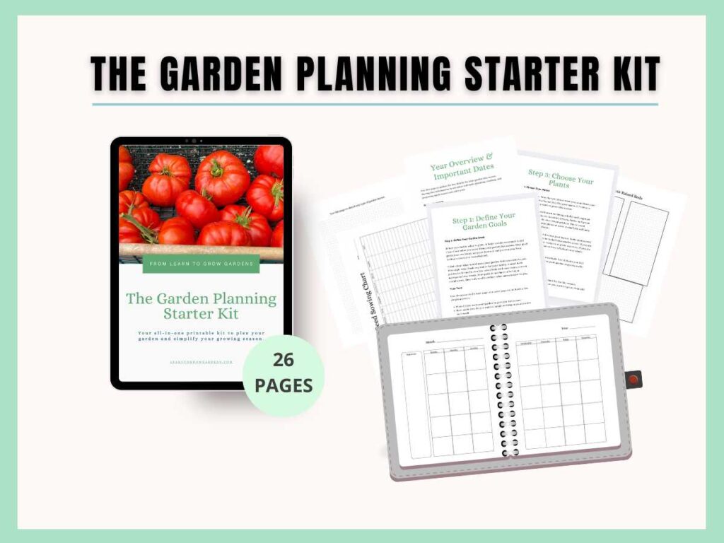 mock up of free printable garden journal pages